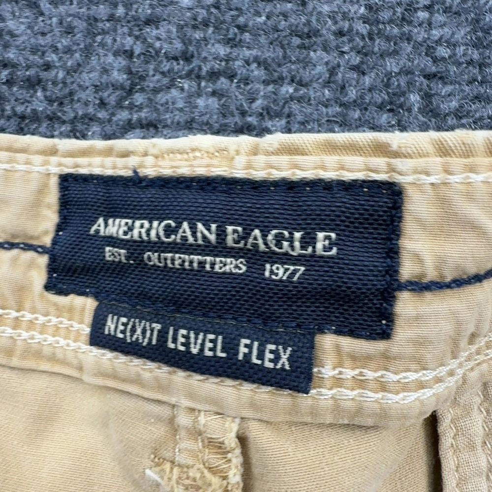 American Eagle Shorts Mens 33 Tan Cotton Next Level Flex Slim Chino Casual Style - Picture 3 of 7